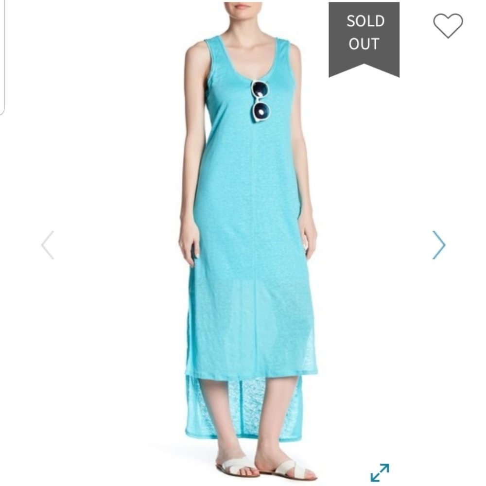 $179_E H By Bordeaux – Linen Hi-Lo Tank Dress SEAFLOWER